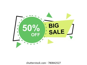 Set of trendy flat geometric vector banners big sale