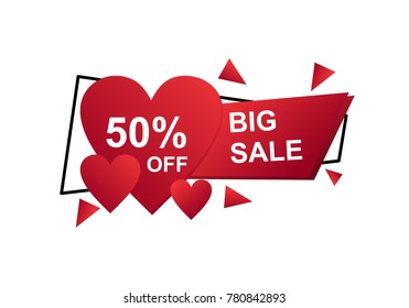 Set of trendy flat geometric vector banners big sale
