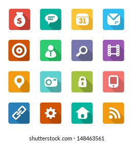 set of trendy flat icons