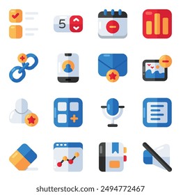 Set of Trendy Flat Icons

