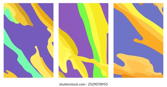 Set of Trendy Flat Minimal Poster Backgrounds