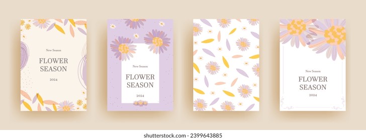 set of trendy floral background template. Suitable for social media posts, cards, invitations, banner and web ads