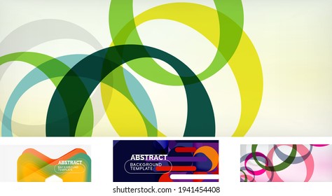 Set of trendy futuristic geometric abstract backgrounds