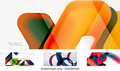 Set of trendy futuristic geometric abstract backgrounds