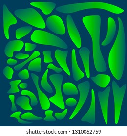 Set of trendy futuristic liquid abstract shapes gradient elements layout template. Vector eps 10 illustration. 