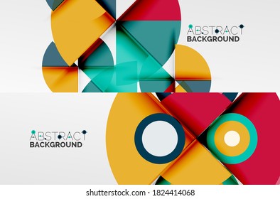 Set of trendy geometric patterns. Abstract backgrounds for covers, banners, flyers and posters and other templates