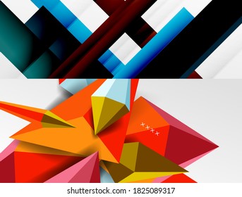 Set von trendigen geometrischen Mustern. Abstrakte Hintergründe für Cover, Banner, Flyer und Plakate und andere Vorlagen