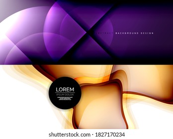 Set of trendy geometric patterns. Abstract backgrounds for covers, banners, flyers and posters and other templates