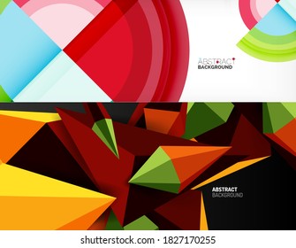 Set of trendy geometric patterns. Abstract backgrounds for covers, banners, flyers and posters and other templates