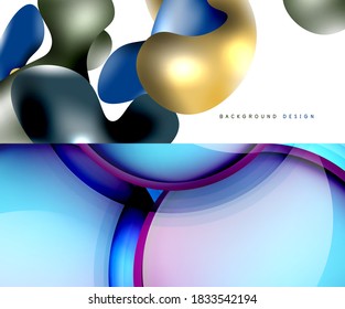 Set of trendy geometric patterns. Abstract backgrounds for covers, banners, flyers and posters and other templates