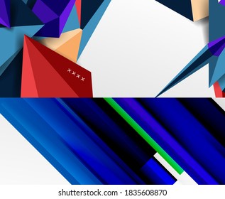 Set of trendy geometric patterns. Abstract backgrounds for covers, banners, flyers and posters and other templates