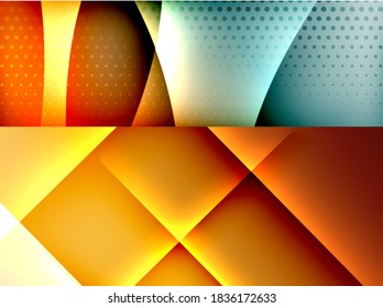 Set of trendy geometric patterns. Abstract backgrounds for covers, banners, flyers and posters and other templates