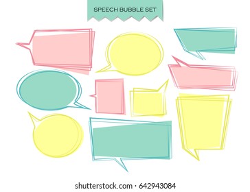 set of trendy  geometric soft colored vector bubbles
