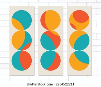 set of trendy geometric wall art