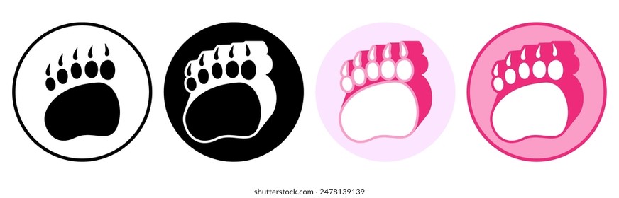 Set trendy gorilla footprints icon symbol pictogram vector illustration