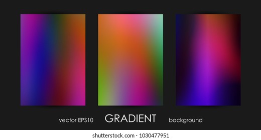 Set of Trendy Gradient Backgrounds for Cover, Flyer, Brochure, Poster, Wedding Invitation, Wallpaper, Backdrop Business Design