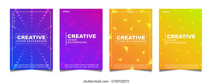 Conjunto de plantillas de fondo abstracto de diseño de la cubierta de gradiente de moda con formas dinámicas de fluido ondulado y de color suave. El diseño del vector a4 puede usar póster moderno, volante, informe anual, libro, presentación