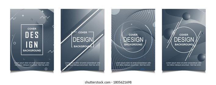 Conjunto de plantillas de fondo abstracto de diseño de la cubierta de gradiente de moda con formas dinámicas de fluido ondulado y de color suave. El diseño del vector a4 puede usar póster moderno, volante, informe anual, libro, presentación