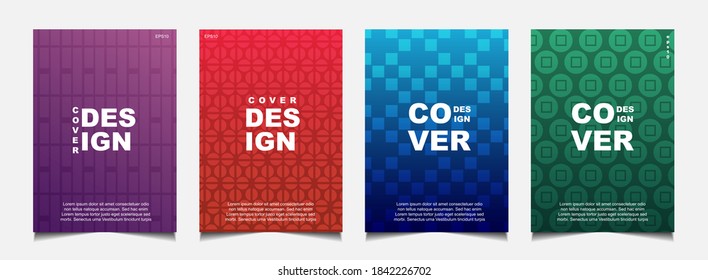 Conjunto de plantillas de fondo abstracto de diseño de la cubierta de gradiente de moda con formas dinámicas de fluido ondulado y de color suave. El diseño del vector a4 puede usar póster moderno, volante, informe anual, libro, presentación