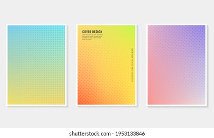 Set of trendy gradient cover design abstract background, template of a4 format layout can use modern poster or flyer