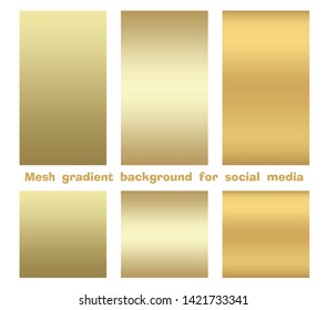 Set of trendy gradient mesh background for social media stories and posts, modern color. Creative design backdrop you may use in individual or corporate web promotion, blogs. Vector illustration.