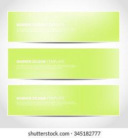 Set of trendy green ecological vector banners template or website headers with abstract mesh background. Vector design illustration EPS10