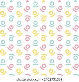 Set von trendigen handgezeichnet doodle nahtlose Muster mit Herzen. Sammlung von valentinischen Hintergründen