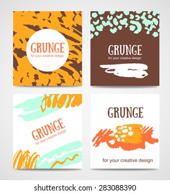 Set of trendy invitations with scribble texture. Wedding, marriage, bridal, birthday, Valentine's day, party. Isolated. Vector