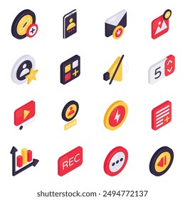 Set of Trendy Isometric Icons
