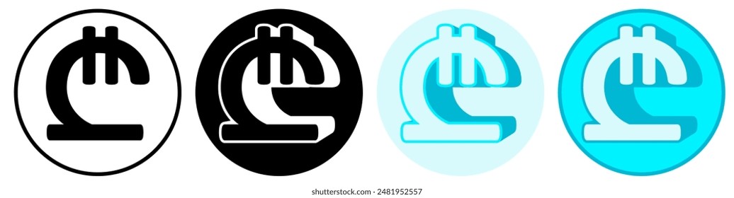 Set trendy Lari Symbol icon. Georgian currency pictogram vector illustration