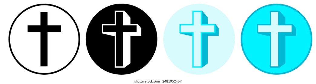 Set trendy Latin Cross Symbol icon pictogram vector illustration