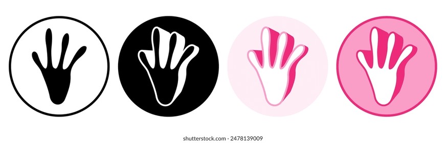 Set trendy lizard footprints icon  symbol pictogram vector illustration