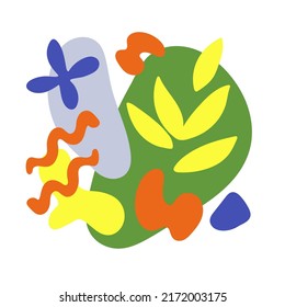 Set of trendy Matisse style collage banner. Minimalist nature cutout collection for special summer discount. Organic shape promotion poster bundle, freehand vintage art decoration, Boho Decor.