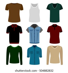 Set of trendy men's clothes. Vector illustration