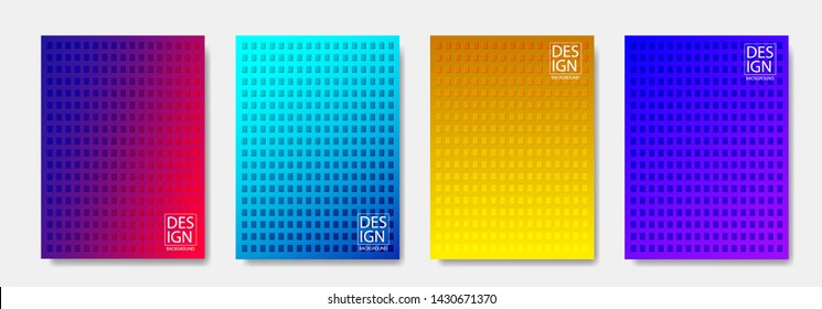 Set of trendy minimal covers design. Colorful halftone modern template design for website. vector eps10