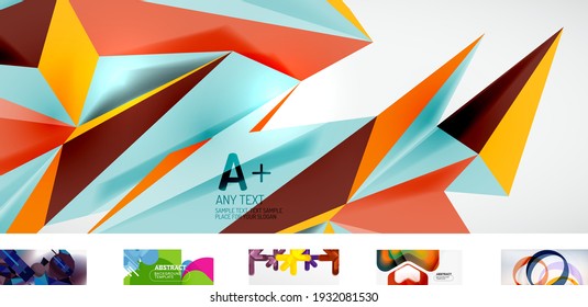 Set of trendy minimalist abstract backgrounds