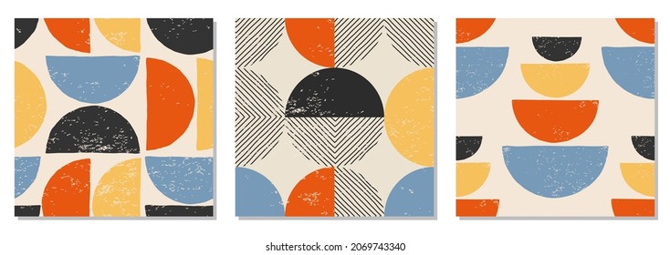 Conjunto de diseño minimalista sin fisuras con composición abstracta a mano