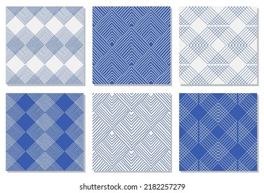 Set of trendy minimalist seamless pattern with abstract hand drawn composition