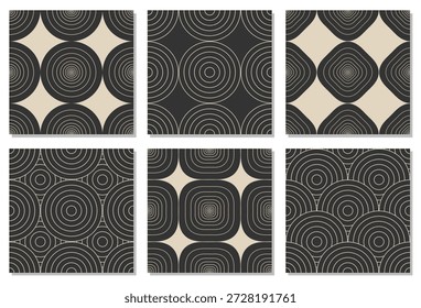 Conjunto de patrón sin fisuras minimalista de moda con composición artística creativa geométrica abstracta