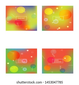 Set of trendy modern abstract backgrounds. Colorful backdrops with simple muffled colors. Vector illustration concept. Red elegant and easy editable smooth banner templates.