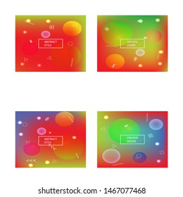 Set of trendy modern abstract backgrounds. Vector illustration space. Dynamic backdrops with simple muffled colors. Red elegant and easy editable smooth banner templates.