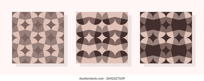 Set of trendy, modern geometric seamless pattern. Minimal geo backgrounds ideas for textile, home decor, banner, poster, template, business, wall paper, laminates. Vector illustration.