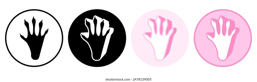 Set trendy mouse footprints icon symbol pictogram vector illustration