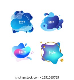 Set of trendy multi-colored graphic elements. Bright background. Vector illustration. Can be used for advertising, marketing, presentation