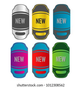 set of trendy new label sticker badge banner stamp isolated on white background