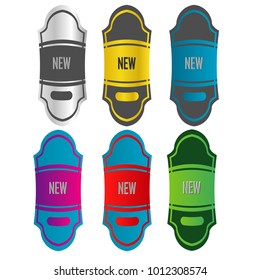 set of trendy new label sticker badge banner stamp isolated on white background