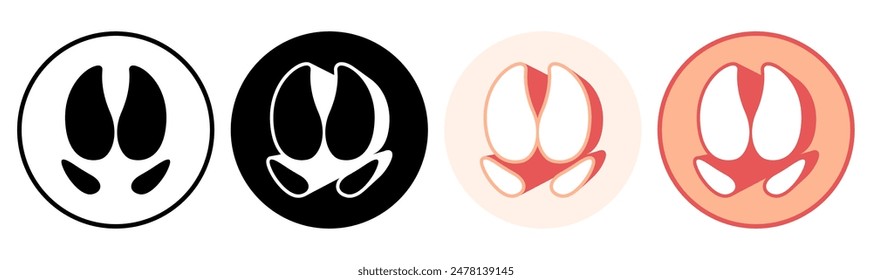 Set trendy pig footprints icon symbol pictogram vector illustration