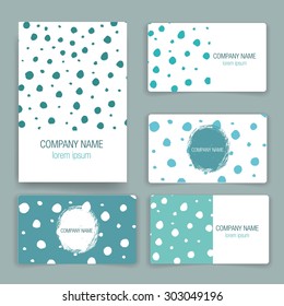 Set of Trendy Posters with hand drawn Background. Modern Hipster Style for Invitation, Business Contemporary Design. Hand Drawn Elements for Placards, Flyer. Business card.