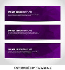 Conjunto de banners vectoriales de moda o encabezados de sitios web con fondo geométrico abstracto. Ilustración de diseño del vector EPS10