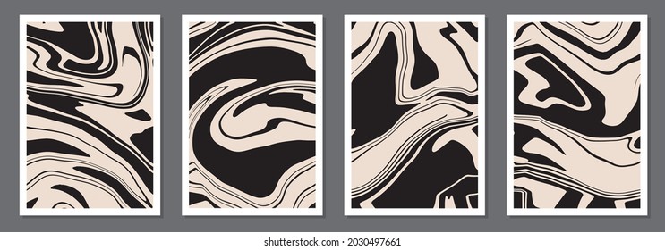 Set of trendy retro 1970s style abstract posters